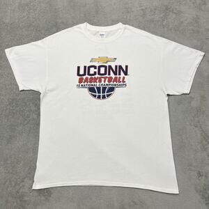 UCONN Huskies T Shirt Mens XL White 15 National Championships Chevy Tee